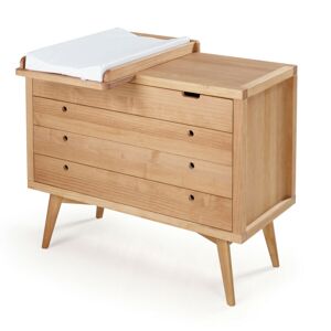 ID Kids Commode a langer 4 tiroirs effet bois naturel