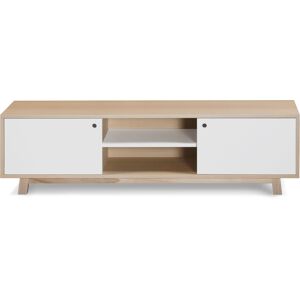 MON PETIT MEUBLE FRANCAIS Meuble TV 2 portes coulissantes 120 cm, en frene