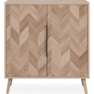 Homifab Buffet 2 portes effet chene a chevrons 80 cm