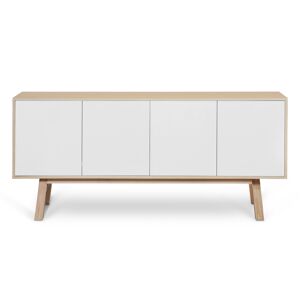 MON PETIT MEUBLE FRANCAIS Buffet 4 portes en frene 220 cm, hauteur 94 cm