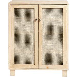 Hannun Meuble a chaussures avec portes en rotin couleur beige 120 cm