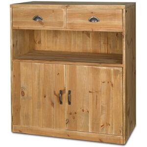 Tradis Buffet bas de service H100 cm 2 tiroirs 2 portes bois massif