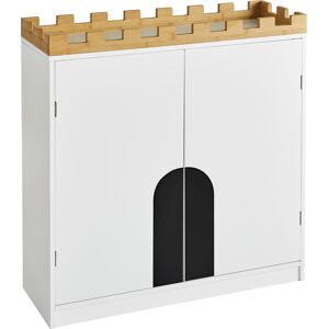 SoBuy Armoire de rangement pour enfants 2 portes effet bois blanc