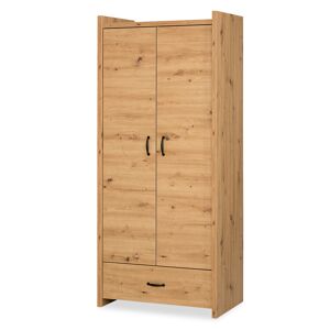 MINEA Armoire L. 84 Imitation Chene 2 portes + 1 tiroir