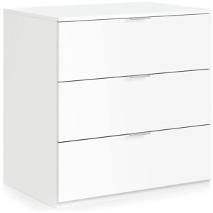 Dmora Commode 3 tiroirs effet bois blanc