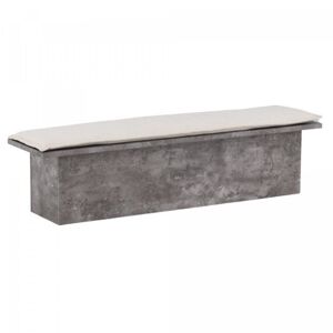 Meubles & Design Banc aspect beton avec coussin en lin beige