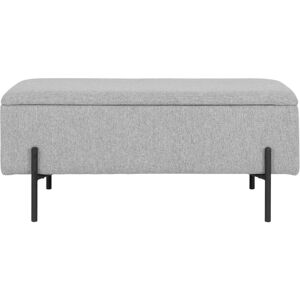 Meubles & Design Banc en tissu gris avec coffre de rangement gris