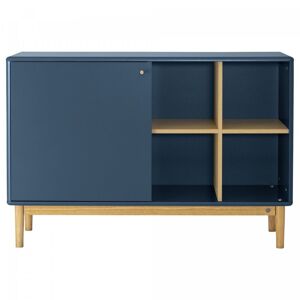 Meubles & Design Buffet 130cm en bois avec placard et niche bleu