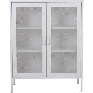 Meubles & Design Buffet bas industriel 2 portes en metal blanc