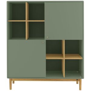 Meubles & Design Buffet haut en bois 2 portes et niches vert