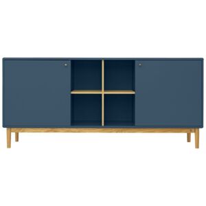 Meubles & Design Buffet en bois 2 portes et niches 175cm bleu