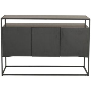 Meubles & Design Buffet bas 3 portes en bois et metal noir noir