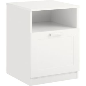 SoBuy Table de chevet effet bois blanc avec 1 compartiment et 1 tiroir