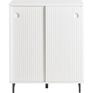 SoBuy Meuble de rangement effet bois blanc avec ports