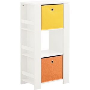 SoBuy Bibliotheque enfant avec 2 paniers et 2 etageres effect bois blanc