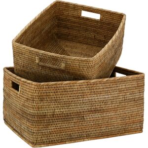 Aubry Gaspard Corbeilles de rangement en rotin (lot de 2) rotin naturel