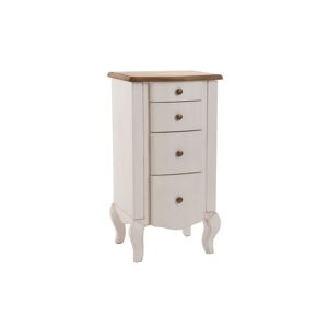 Hellin Chiffonnier en bois blanc casse patine 4 tiroirs