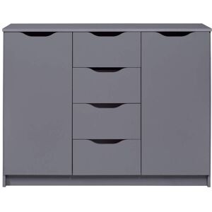 Terre de Nuit Commode 2 portes et 4 tiroirs en bois anthracite