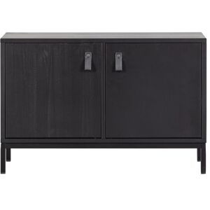 WOOOD Buffet bas 2 niches 81x35x41 cm en bois de pin noir - KARGO