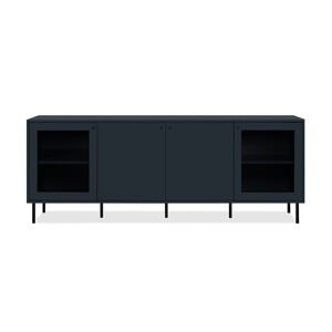 Calicosy Buffet bas 4 portes dont 2 vitrees bleu marine - L180 cm