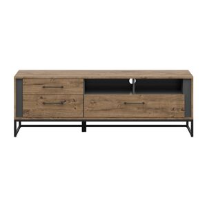 Petits meubles Meuble tv 3 tiroirs 160 cm naturel et gris anthracite