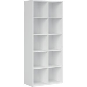 Petits meubles Bibliotheque 10 cases stratifies blanc