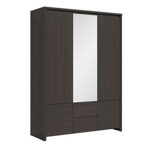 Petits meubles Armoire 3 portes panneaux agglomeres naturel fonce