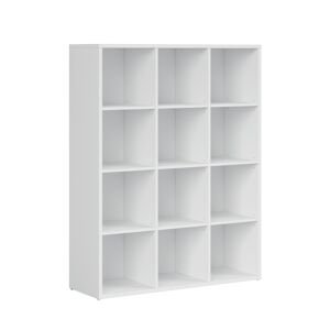 Petits meubles Bibliotheque 12 cases stratifies blanc