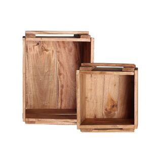 Lastdeco Caisse en Bois de Mahogany Marron 49x35x27 cm