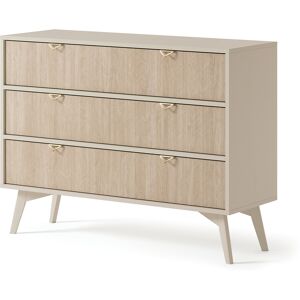 Petits meubles Commode 3 tiroirs beige et naturel