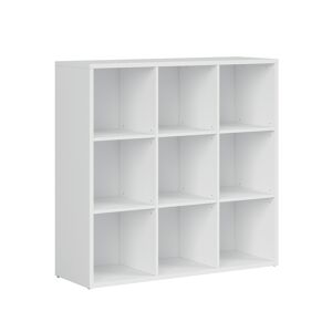 Petits meubles Bibliotheque 9 cases stratifies blanc