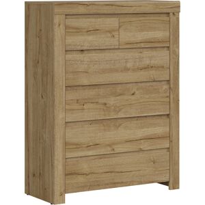 Petits meubles Commode 6 tiroirs panneaux agglomeres naturel