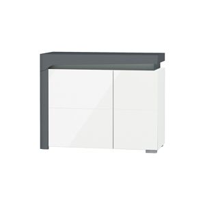 Petits meubles Buffet 2 portes LED inclus stratifies blanc et gris
