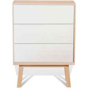 MON PETIT MEUBLE FRANCAIS Commode 3 tiroirs de 90 cm de large, en frene