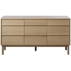 Drawer Buffet 3 portes 1 tiroir en bois L140cm bois clair