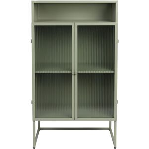 Drawer Buffet aux portes vitrees en metal L60cm vert amande