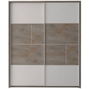 CAMIF Armoire 2 portes + arche effet bois blanc et bois fonce