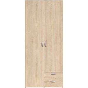 CAMIF Armoire 2 portes 2 tiroirs effet bois clair