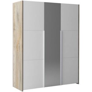 CAMIF Armoire 3 portes avec 1 miroir effet bois