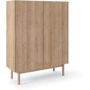 Petits meubles Buffet haut 2 portes naturel et marbre