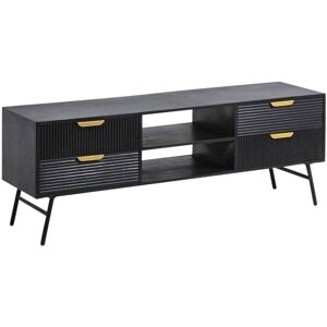 Made in Meubles Meuble TV en bois noir 150 cm