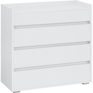 Loft24 Commode a 4 tiroirs en panneaux de particules blanc