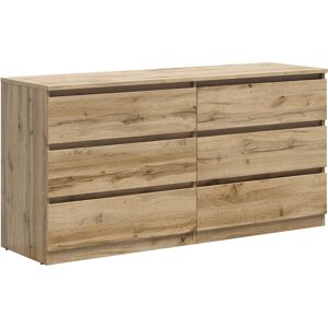 Petits meubles Commode 6 tiroirs panneaux agglomeres naturel