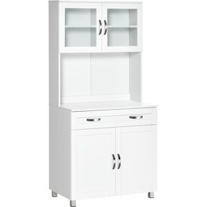 Homcom Buffet haut contemporain 4 portes grand tiroir et niche blanc