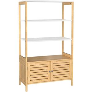 Calicosy Meuble de rangement salle de bain 2 portes et 3 etageres - L70 cm