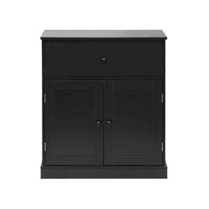 Mobili Rebecca Commode avec 2 tiroirs et 1 porte en agglomere noir