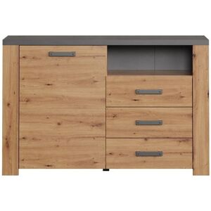 Calicosy Petit buffet 1 porte, 3 tiroirs et 1 niche - L127 cm