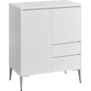 VASAGLE Buffet armoire de rangement 2 compartiments avec porte et etagere regl