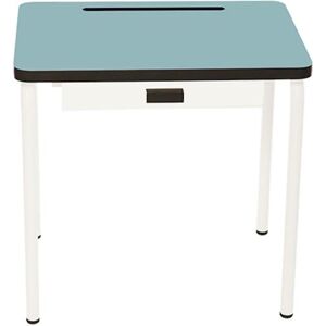 Les Gambettes Bureau enfant avec tiroir de rangement en stratifie bleu jade