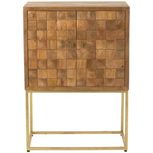 Meubles & Design Buffet 2 portes en bois et metal dore